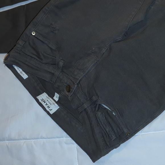 Olive green distressed skinny jeans - Picture 2 of 10